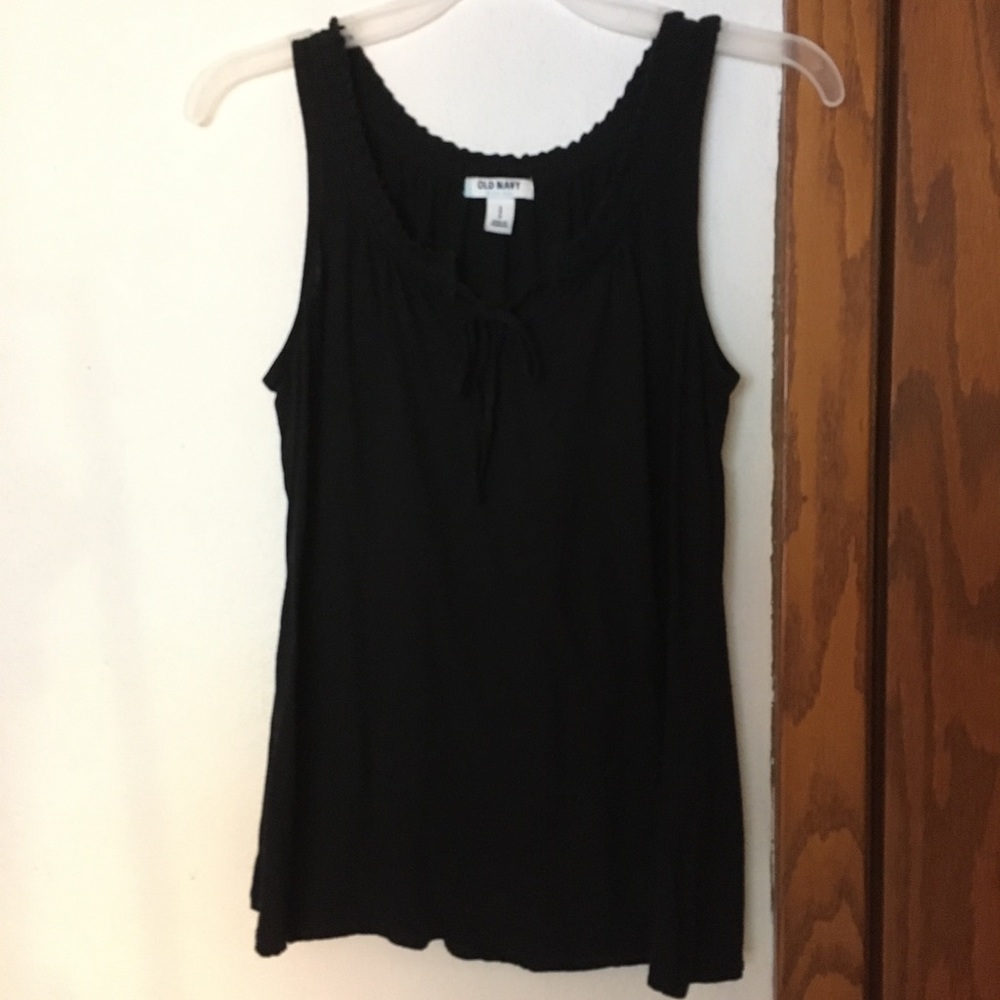 black keyhole tie tank top